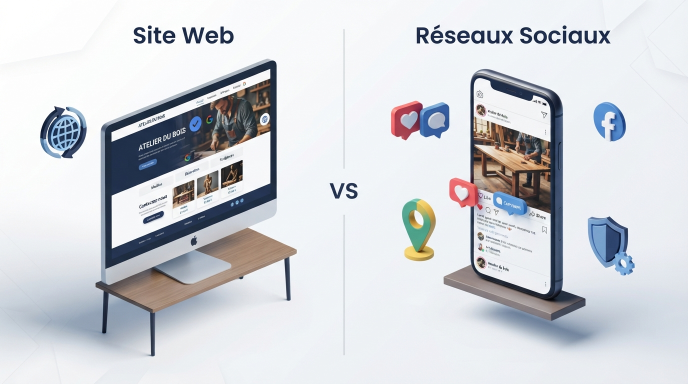 Site web ou reseaux sociaux : que privilegier pour un artisan ?