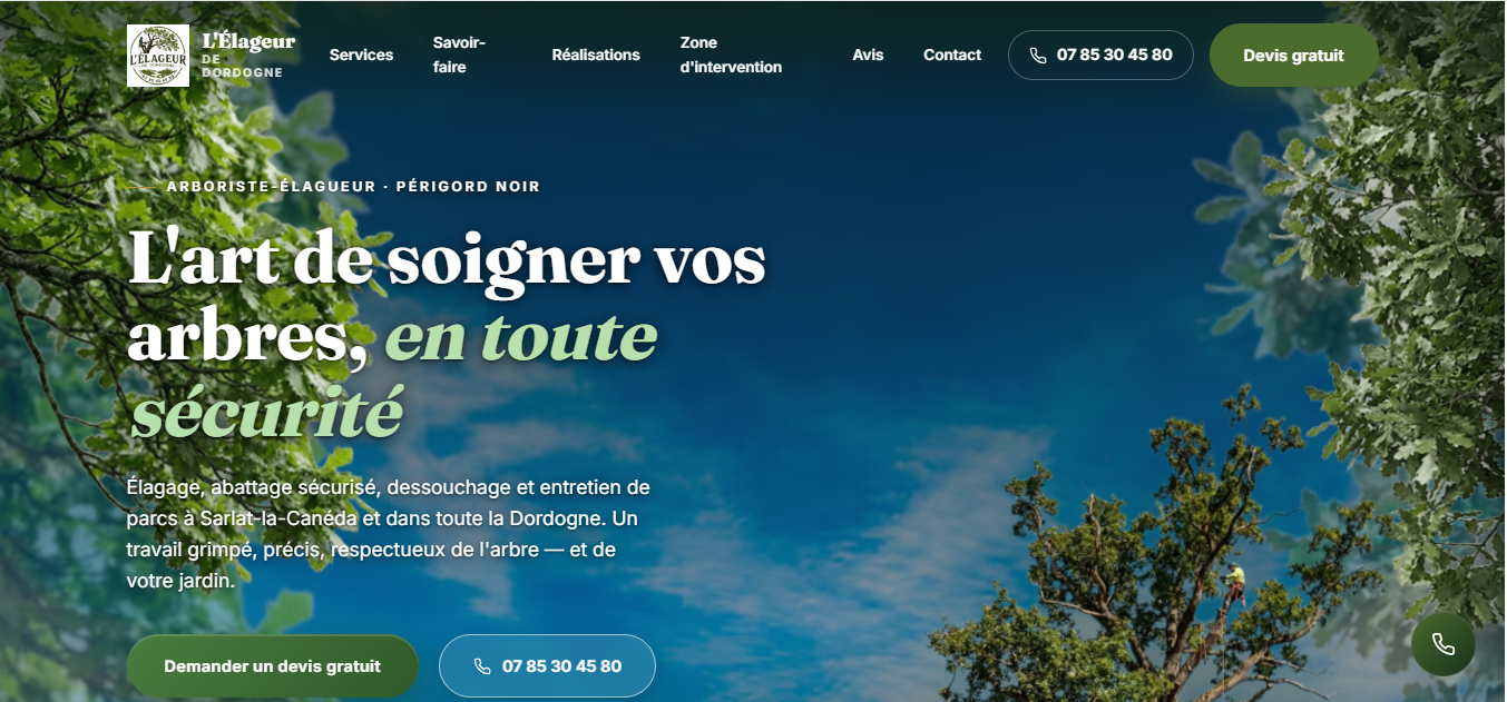 Site web L'Élageur de Dordogne